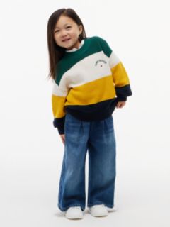 Kids' Hilfiger Logo Striped Sweater — Rural Green Colblock 4