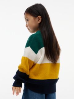 Kids' Hilfiger Logo Striped Sweater — Rural Green Colblock 8