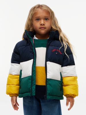 Детская куртка Tommy Hilfiger Colorblock Water-Resistant Puffer, цвет: Тёмный синий — фото 2