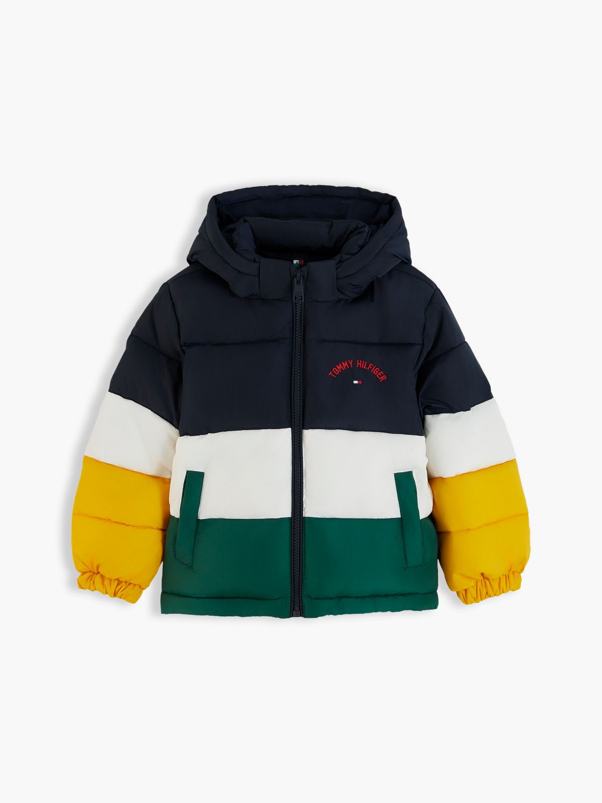Kids' Colorblock Water-Resistant Puffer — Dark Blue Colblock