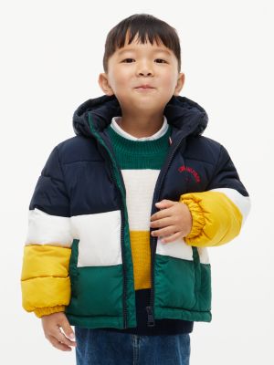 Kids' Colorblock Water-Resistant Puffer, Dark Blue Colblock