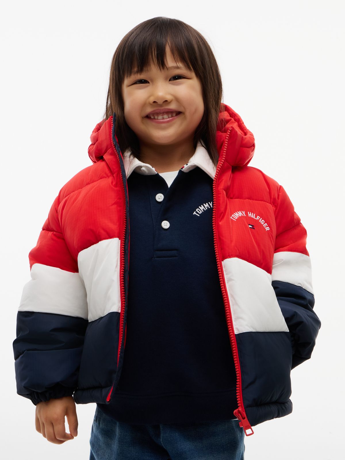 Kids' Colorblock Water-Resistant Puffer — Red Glare Colblock
