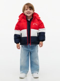 Kids' Colorblock Water-Resistant Puffer — Red Glare Colblock 3