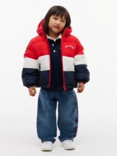 Kids' Colorblock Water-Resistant Puffer — Red Glare Colblock 4