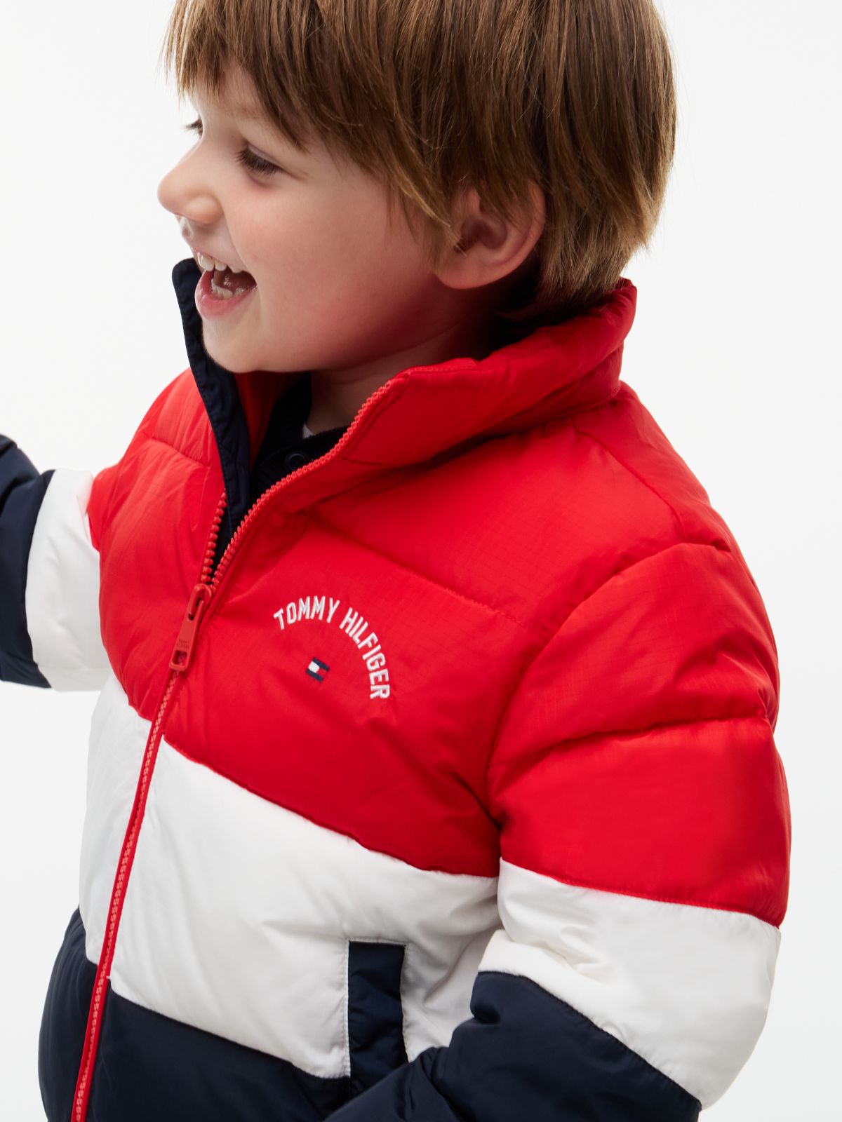 Kids' Colorblock Water-Resistant Puffer — Red Glare Colblock
