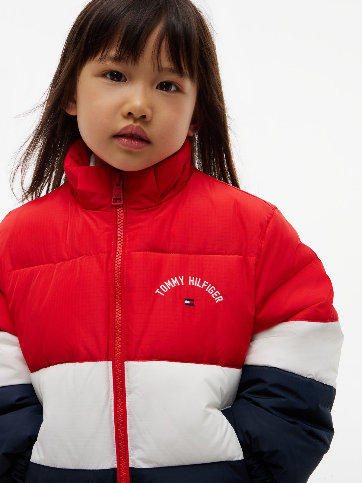 Kids' Colorblock Water-Resistant Puffer — Red Glare Colblock