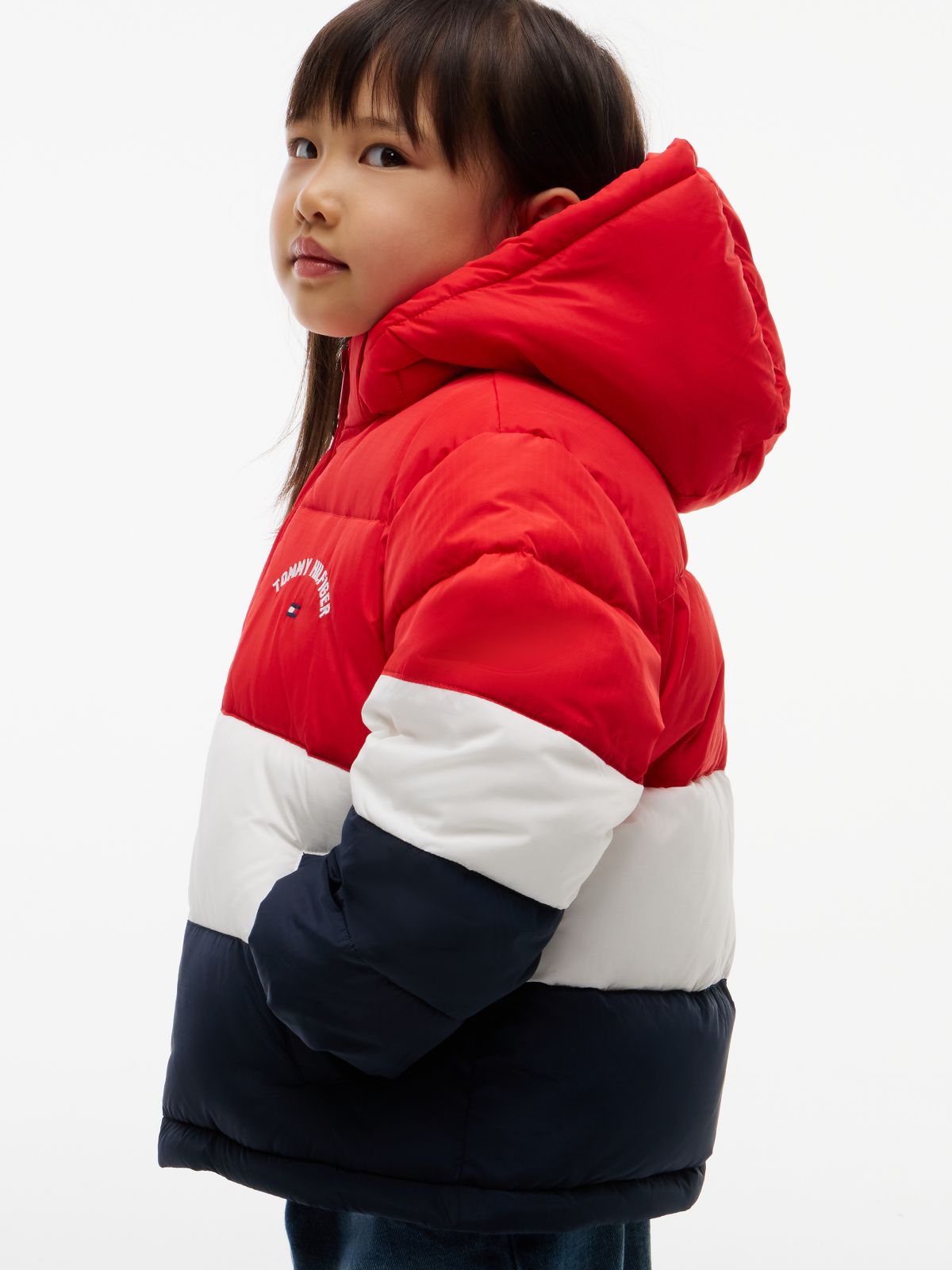 Kids' Colorblock Water-Resistant Puffer — Red Glare Colblock