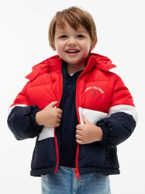 Kids' Colorblock Water-Resistant Puffer, Red Glare Colblock