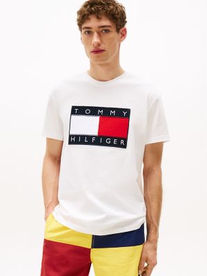 Hilfiger Sailing Flag Logo T-Shirt, Ecru