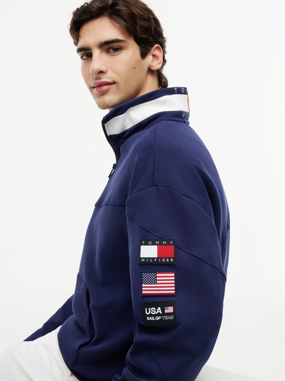 Tommy x US SailGP Team Tech Quarter-Zip — Navy