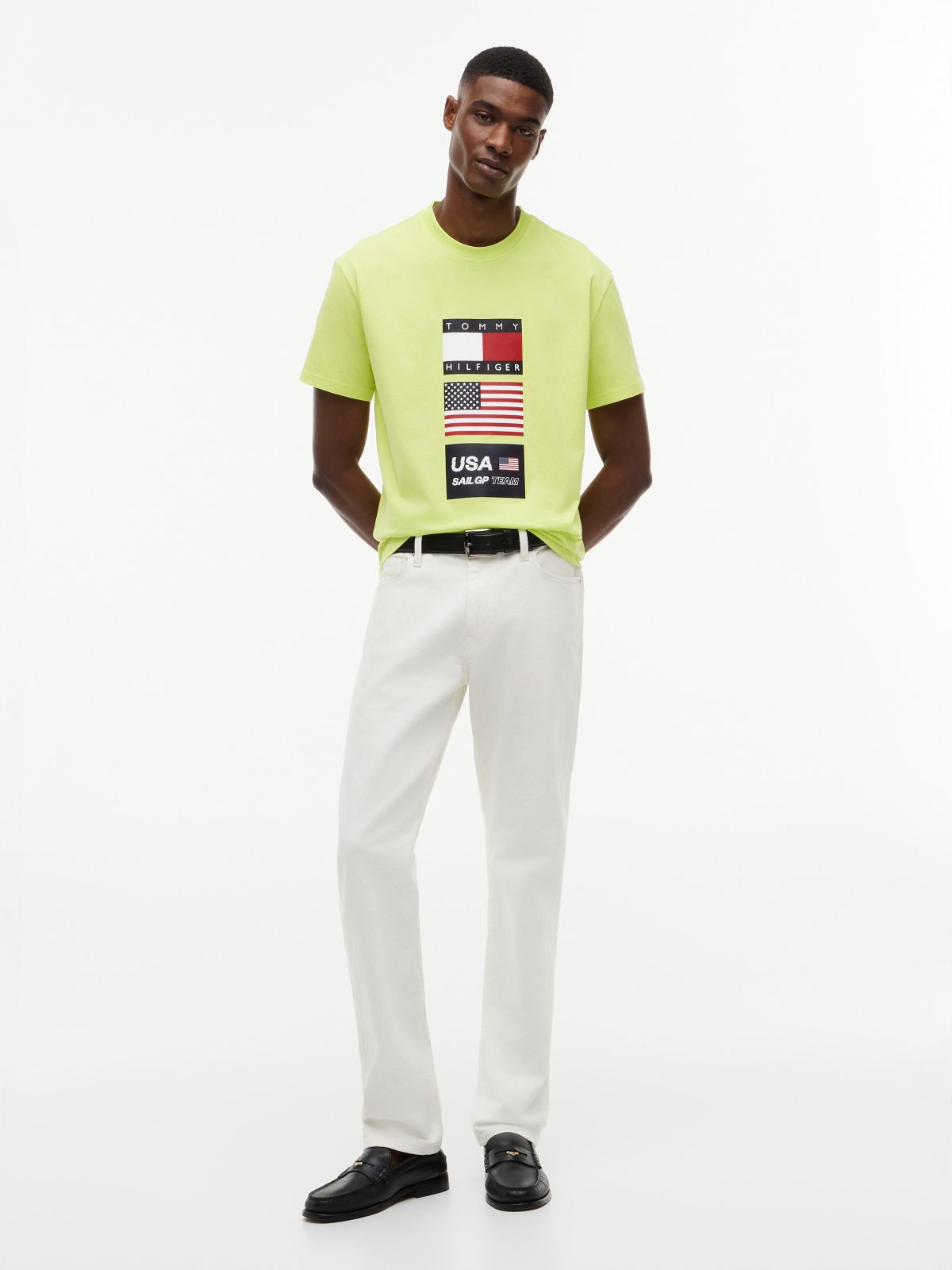 Tommy x US SailGP Team Flag T-Shirt — Citra Lime