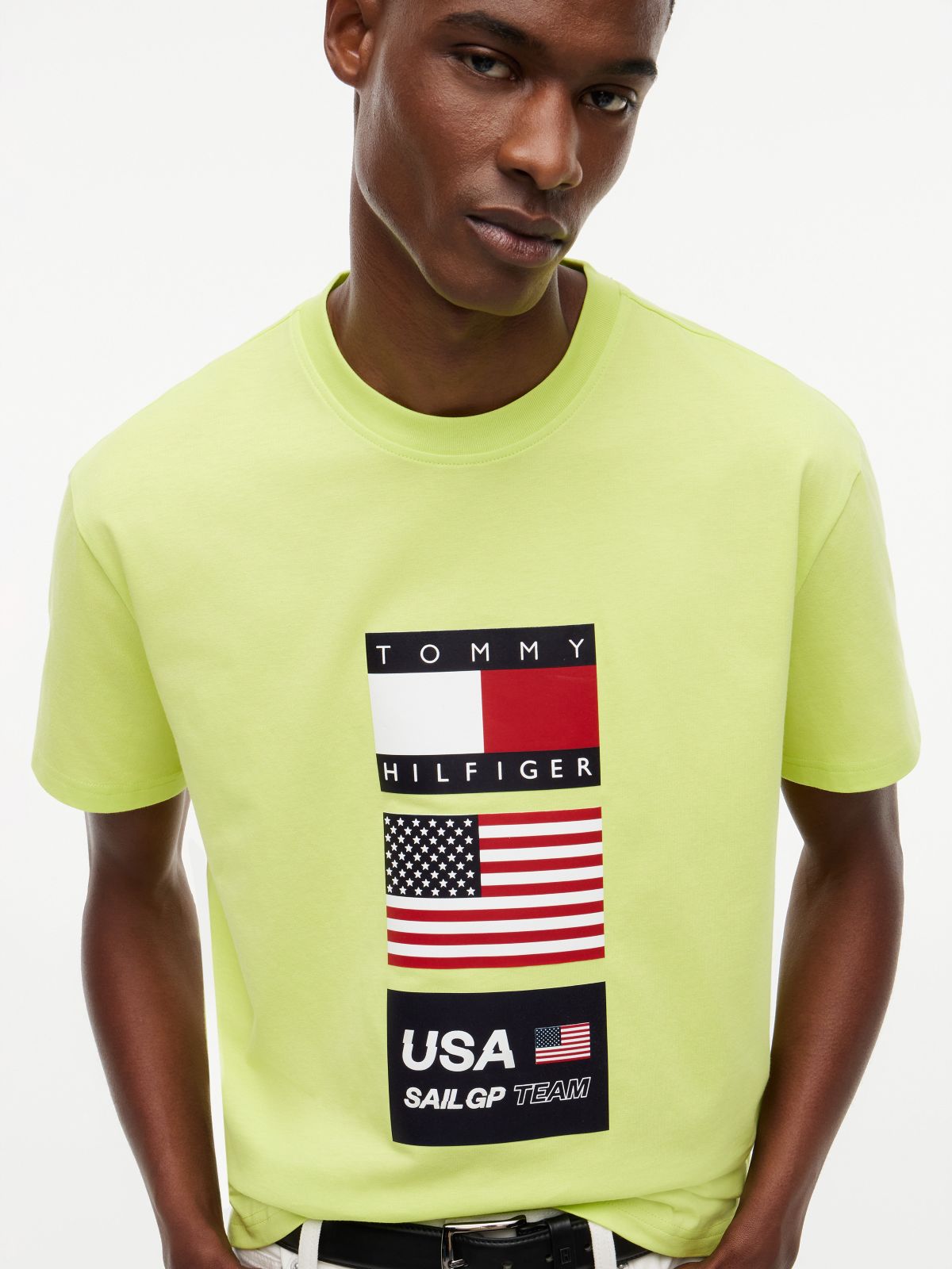 Tommy x US SailGP Team Flag T-Shirt — Citra Lime