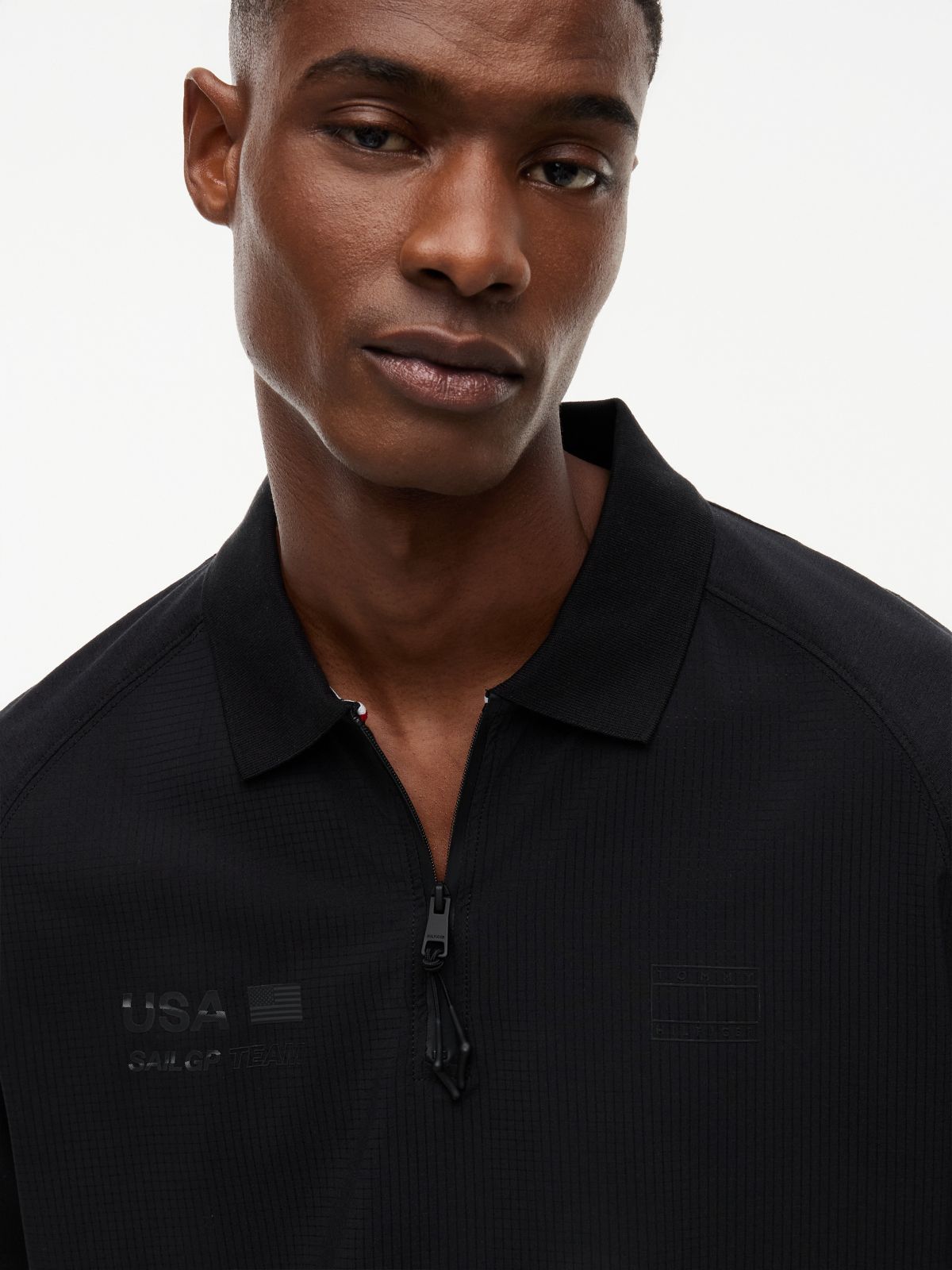 Tommy x US SailGP Team Tonal Tech Polo — Black