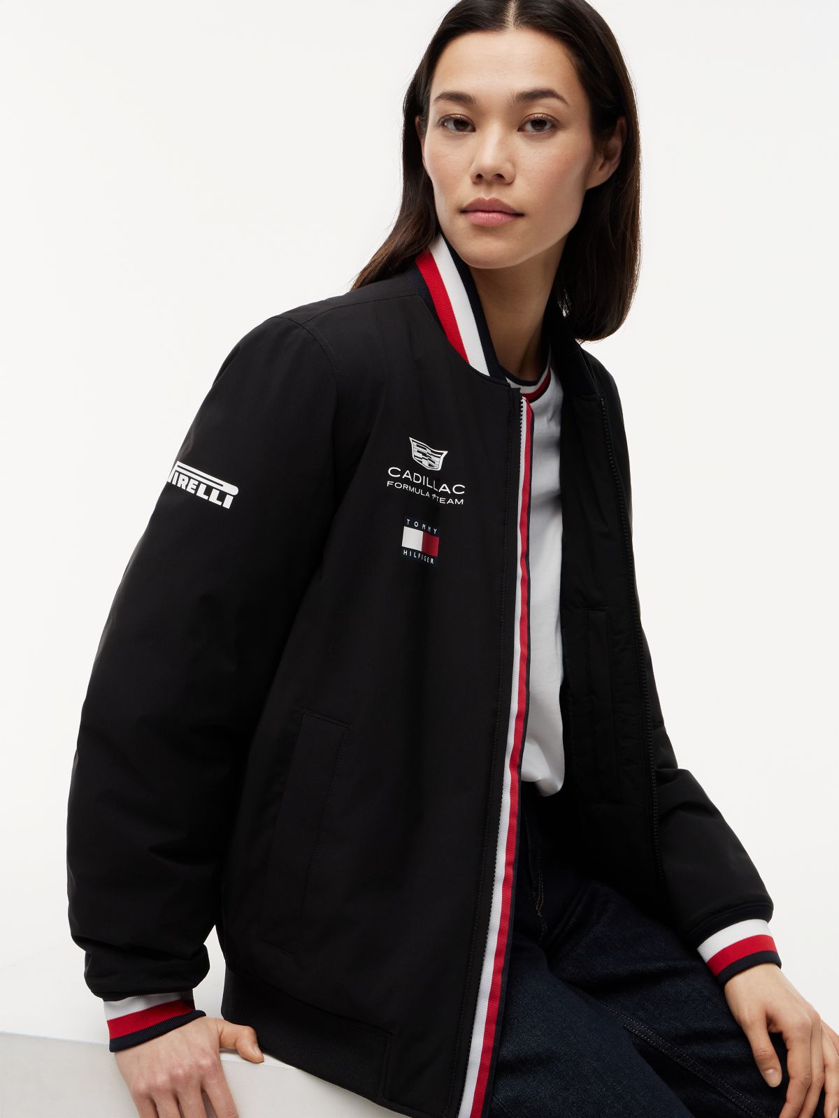 Tommy x Cadillac F1® Team Replica Bomber — Black