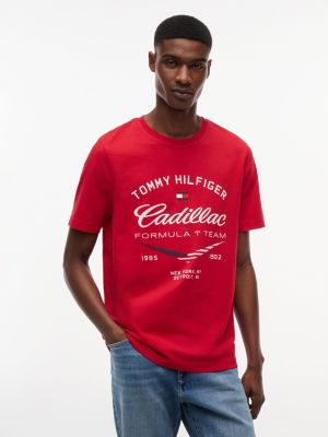 Tommy x Cadillac F1&reg; Team Retro Chevron T-Shirt, Red