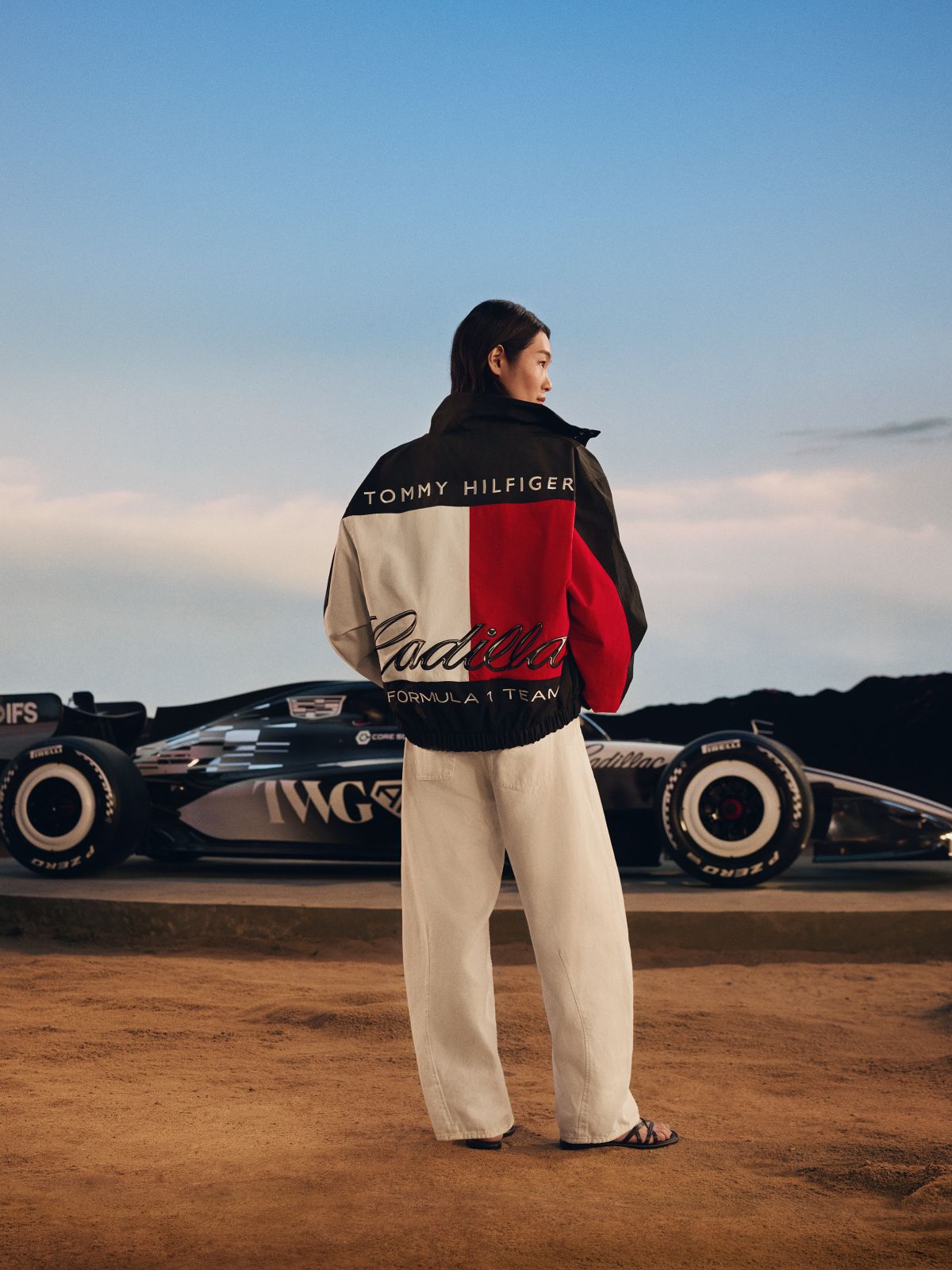 Tommy x Cadillac F1® Team Back Flag Jacket — Black