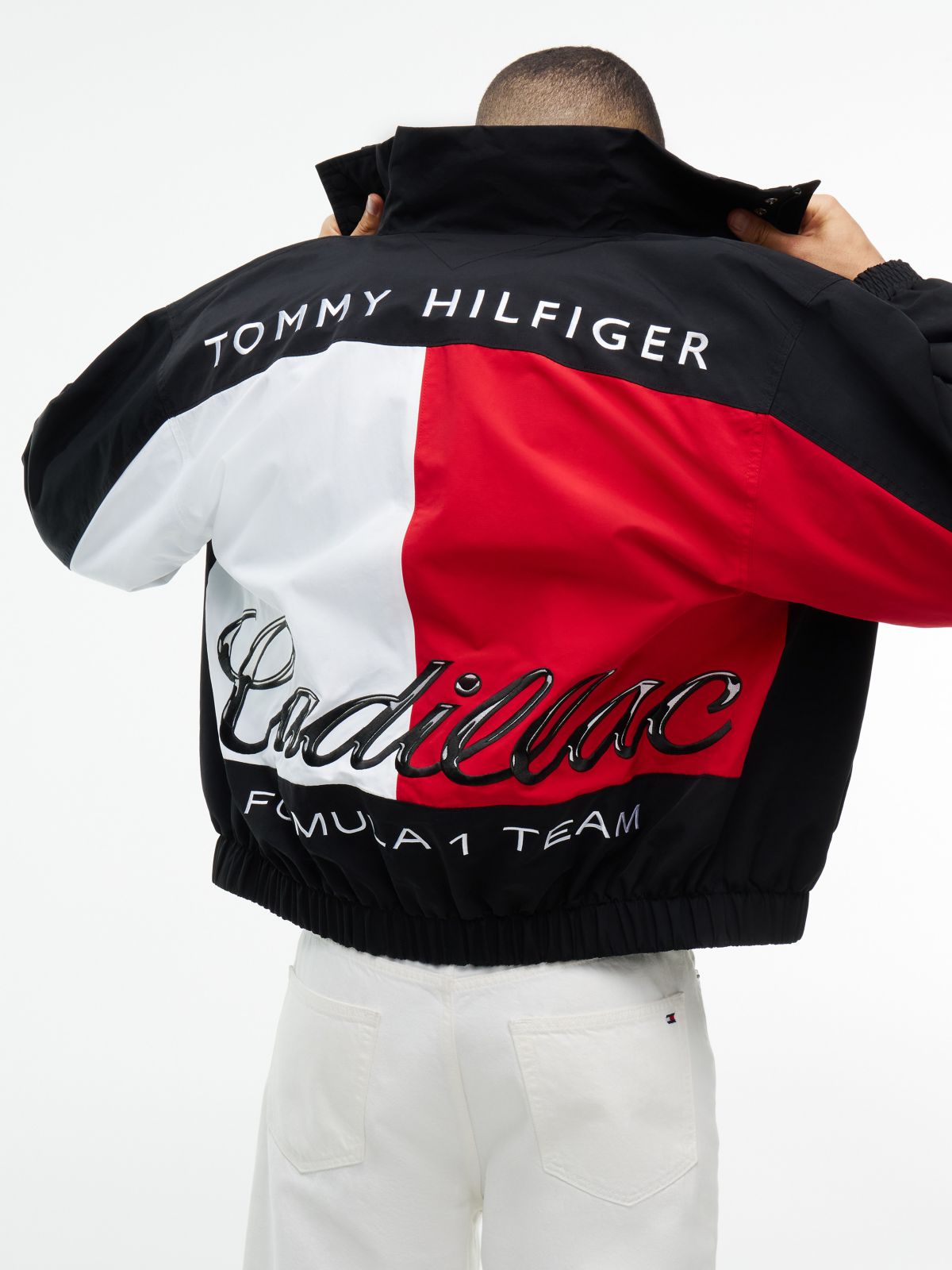 Tommy x Cadillac F1® Team Back Flag Jacket — Black