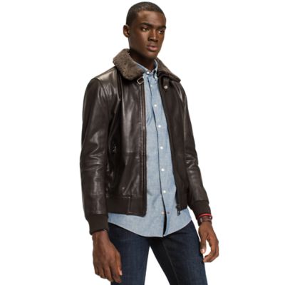 tommy hilfiger leather biker jacket