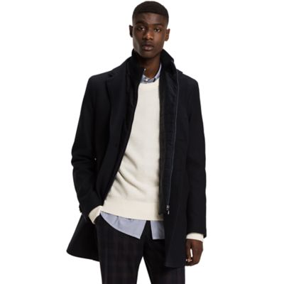 tommy hilfiger men's wool tailored top coat