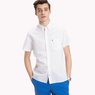 Cotton Linen Slim Fit Short-Sleeve 