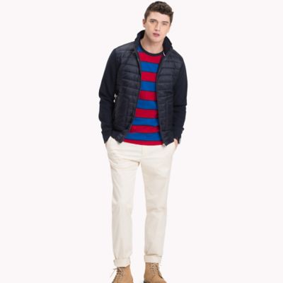 tommy hilfiger mixed media zip through jacket