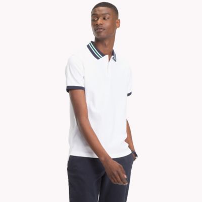 tommy hilfiger men's striped collar polo
