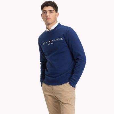 tommy hilfiger blue logo sweatshirt