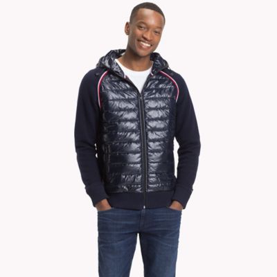 tommy hilfiger mixed media zip through jacket