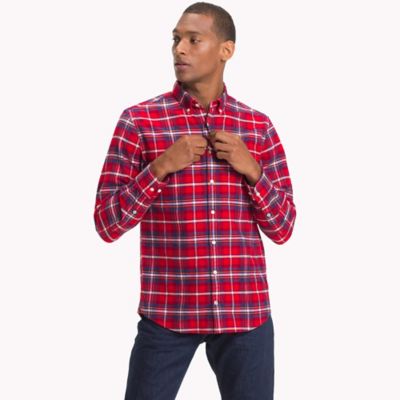 tommy hilfiger red check shirt