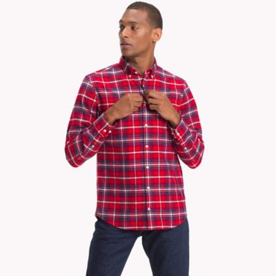 tommy hilfiger men's plaid shirt