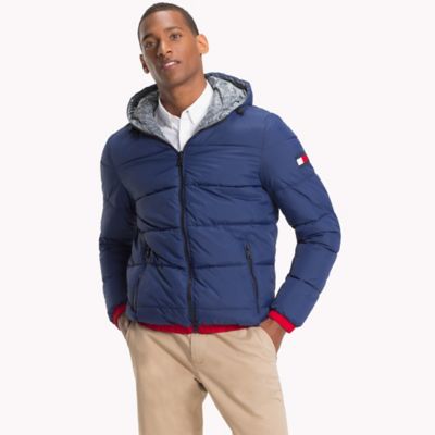 hilfiger two tone hooded bomber