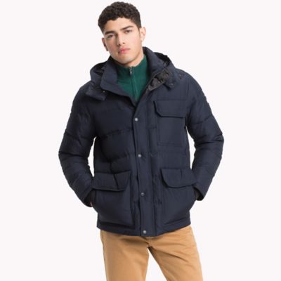 tommy hilfiger hooded down bomber jacket