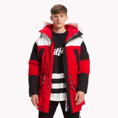 tommy hilfiger colour blocked parka