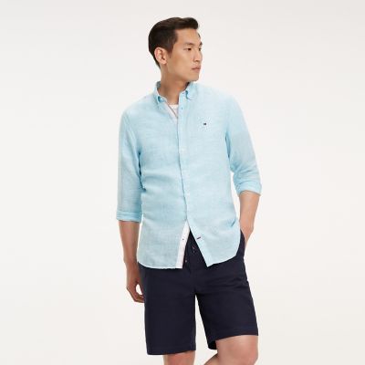 tommy hilfiger mens linen shirts