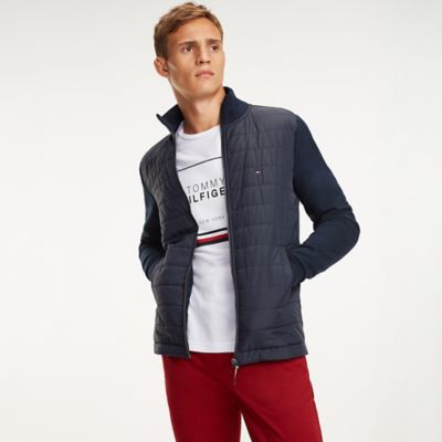 tommy hilfiger mixed media zip through jacket