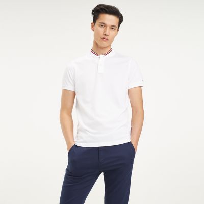 collarless polo