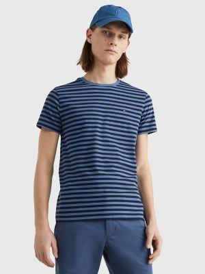 Slim Fit Premium Stretch Stripe T-Shirt, Blue Coast/Navy