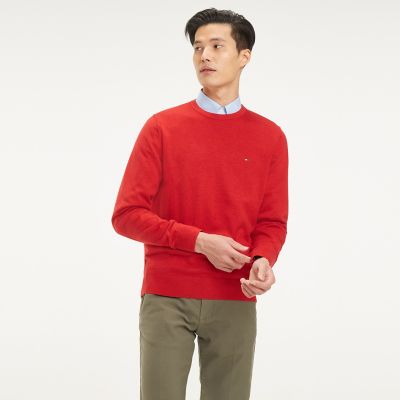 tommy hilfiger cotton silk crew neck