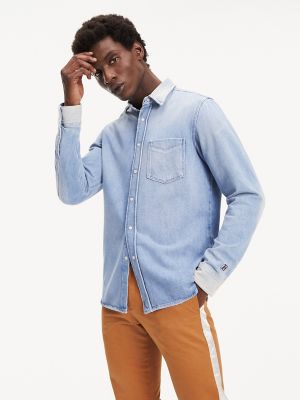 tommy hilfiger men's denim shirt