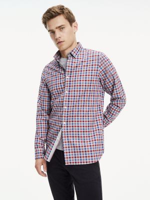 mens slim fit check shirt