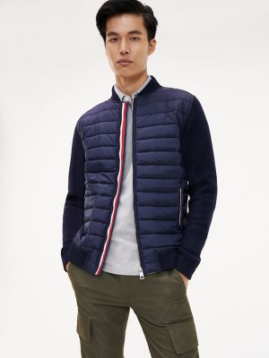 tommy hilfiger mixed media zip through jacket