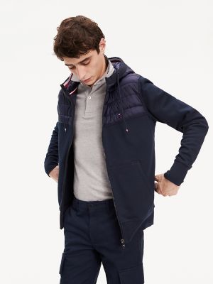 tommy hilfiger mixed media zip through jacket