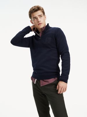 Textured Zip Mockneck Sweater | Tommy 