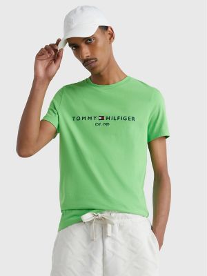 Embroidered Tommy Logo T-Shirt, Spring Lime