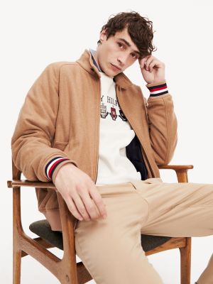 tommy hilfiger khaki bomber jacket