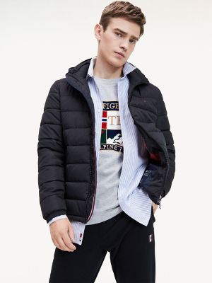 tommy hilfiger sport flag hooded puffer jacket