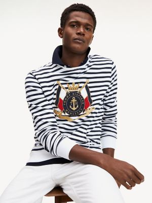 tommy hilfiger logo stripe sweatshirt