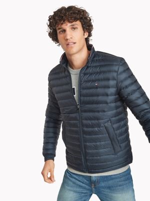 tommy hilfiger hoodless puffer jacket