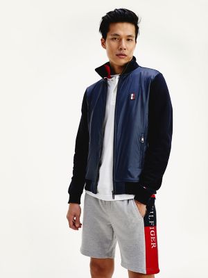 tommy hilfiger mixed media zip through jacket