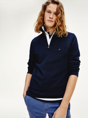 tommy jeans mock neck zip sweatshirt